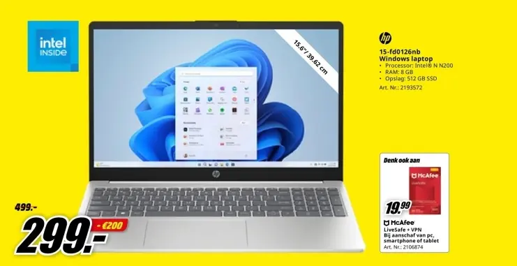 Promotie: HP 15-fd0126nb Windows laptop