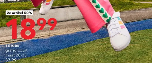 Aanbieding: Adidas Grand Court 3.0 meisjes sneakers wit roze