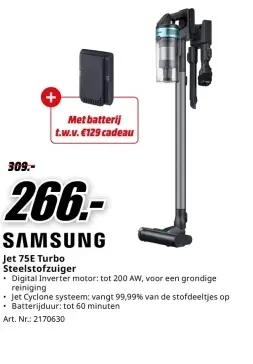 Promotie: Jet 75E Turbo Steelstofzuiger