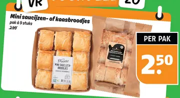 Aanbieding: Mini saucijzen- of kaasbroodjes