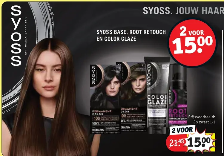 Promotie: Syoss base, root retouch en color glaze