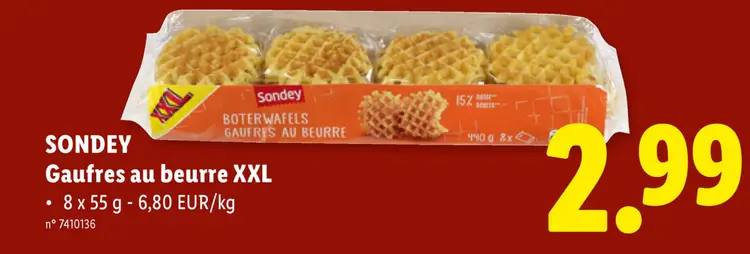 Offre: Gaufres au beurre XXL