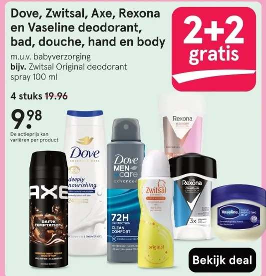 Aanbieding: deodorant, bad, douche, hand en body