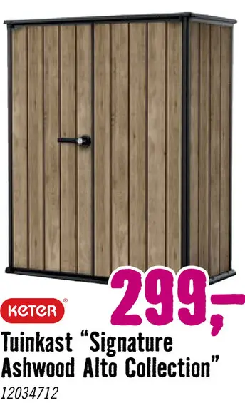 Aanbieding: KETER Tuinkast Signature Ashwood Alto Collection 1400 L kunststof houtlook 140 x 73,6 x 170,4 cm
