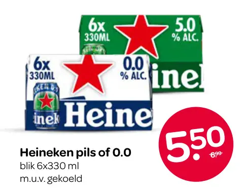 Aanbieding: Heineken pils of 0.0