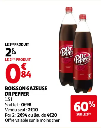 Offre: Boisson gazeuse Dr Pepper