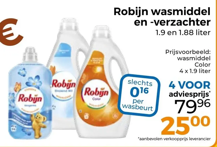 Aanbieding: Robijn wasmiddel en -verzachter