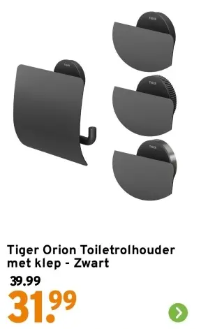 Aanbieding: Orion Toiletrolhouder met klep - Zwart