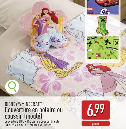 Offre: Couverture en polaire ou coussin (moulé)