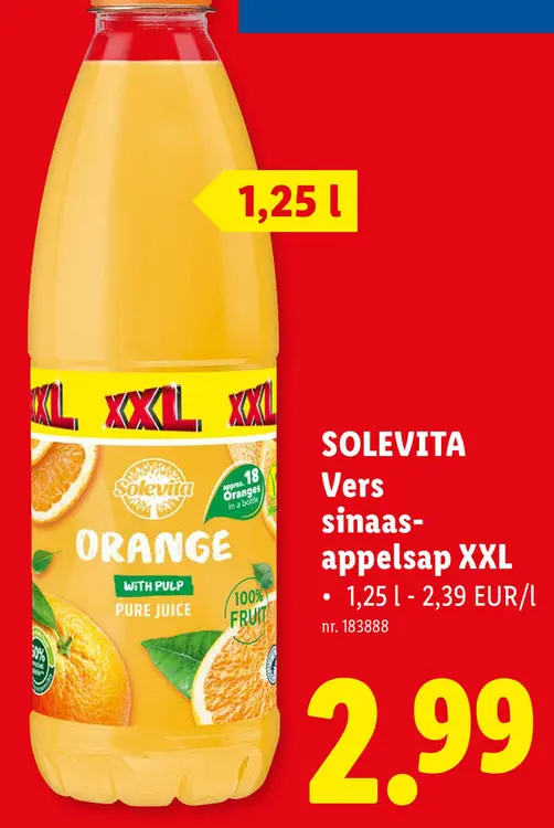 Promotie: Vers sinaasappelsap XXL