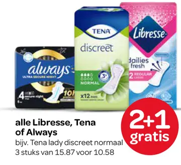 Aanbieding: alle Libresse, Tena of Always