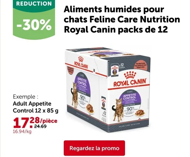 Offre: Aliments humides pour chats Feline Care Nutrion