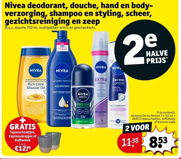 Aanbieding: Nivea deodorant, douche, hand en body-verzorging, shampoo en styling, scheer, gezichtsreiniging en zeep
