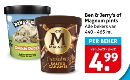 Aanbieding: Ben & Jerry's of Magnum pints