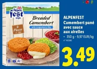 Offre: Camembert pané avec sauce aux airelles