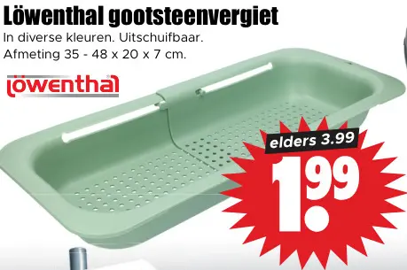 Aanbieding: Löwenthal Gootsteenvergiet