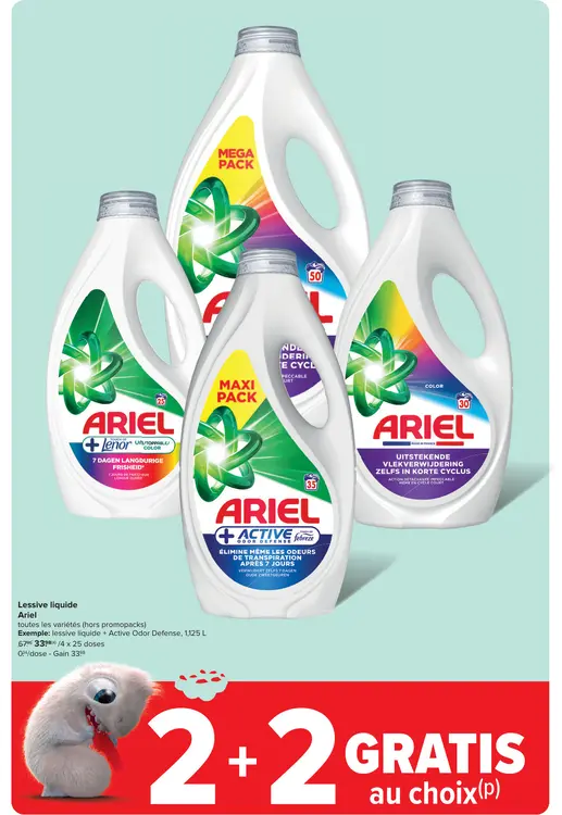 Offre: lessive liquide Ariel