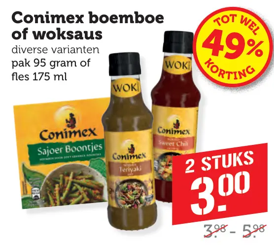 Aanbieding: boemboe of woksaus