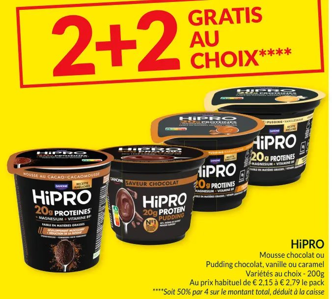 Offre: HiPRO Mousse chocolat ou Pudding chocolat