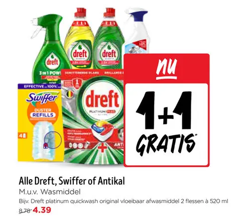 Aanbieding: Alle Dreft, Swiffer of Antikal