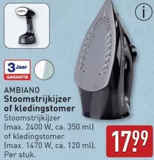 Aanbieding: Stoomstrijkijzer of kledingstomer