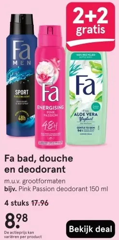 Aanbieding: Fa bad, douche en deodorant