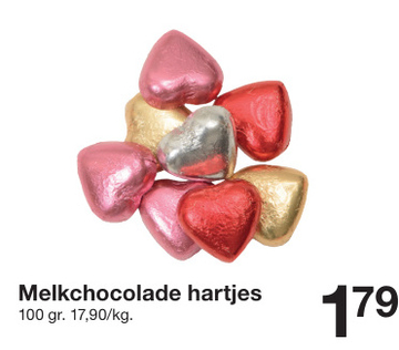 Aanbieding: Melkchocolade hartjes