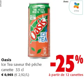 Offre: Oasis Ice Tea saveur thé pêche