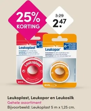 Aanbieding: Leukoplast, Leukopor en Leukosilk