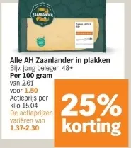 Aanbieding: AH Zaanlander in plakken