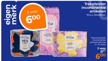 Aanbieding: Incontinentie artikelen