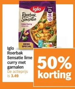 Aanbieding: Roerbak Sensatie lime curry met garnalen
