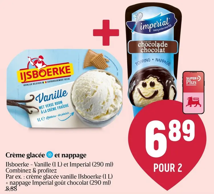 Offre: Crème glacée et nappage