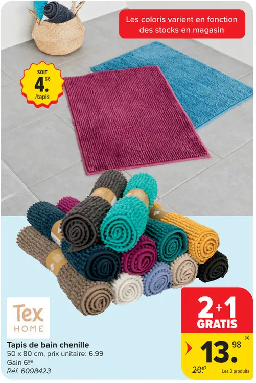 Offre: Tapis de bain chenille