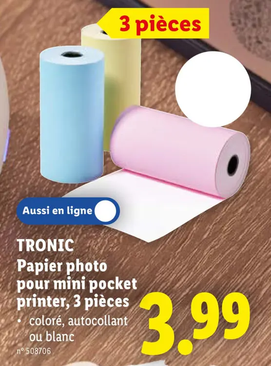 Offre: Papier photo pour mini pocket printer