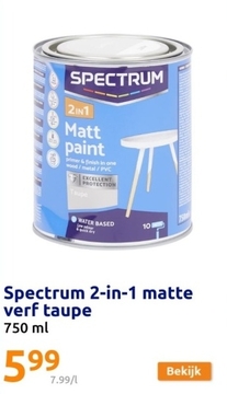 Aanbieding: Spectrum 2-in-1 matte verf taupe