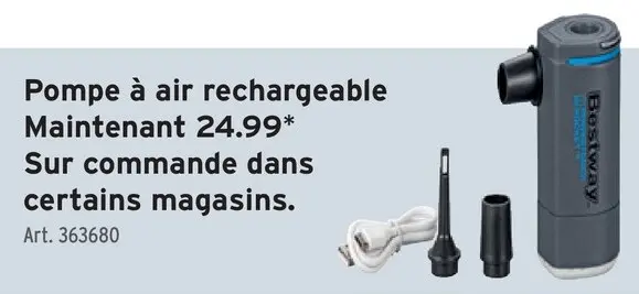 Offre: Pompe à air rechargeable