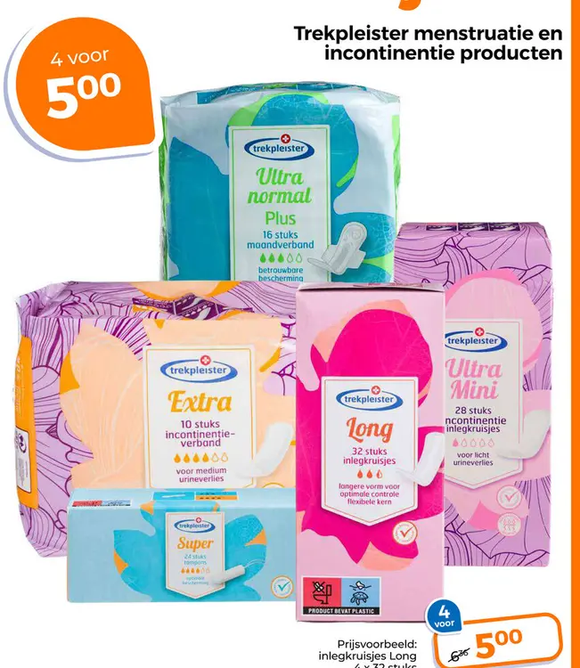 Aanbieding: menstruatie en incontinentie producten