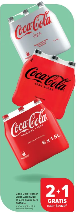 Promotie: Coca-Cola Regular, Light, Zero Sugar or Zero Sugar Zero Caffeine