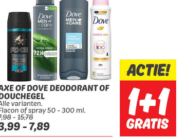 Aanbieding: Axe of Dove deodorant of douchegel