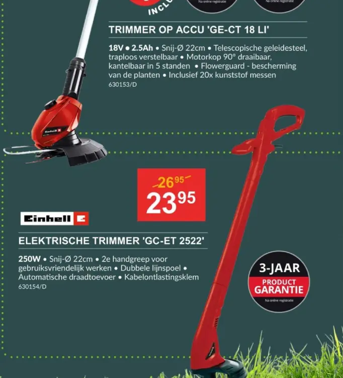 Promotie: Trimmer op accu 'ge-ct 18 li'