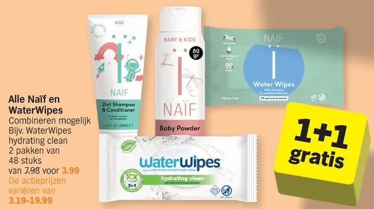 Promotie: Alle Naïf and WaterWipes