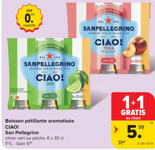 Offre: Boisson pétillante aromatisée CIAO! 