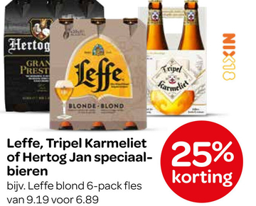 Aanbieding: Leffe, Tripel Karmeliet of Hertog Jan speciaalbieren