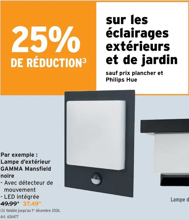 Offre: Éclairages extérieurs et de jardin