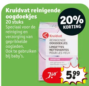 Aanbieding: Kruidvat reinigende oogdoekjes