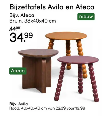 Aanbieding: Bijzettafels Avila en Ateca