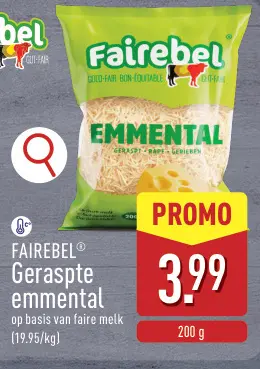 Promotie: Fairebel Geraspte emmental