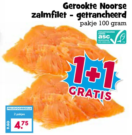 Aanbieding: Gerookte Noorse zalmfilet - getrancheerd