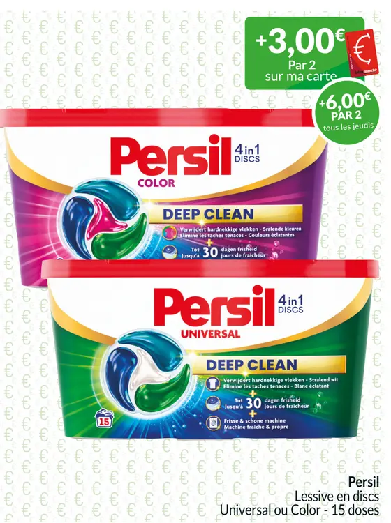 Offre: Persil COLOR 4in1 DISCS DEEP CLEAN
